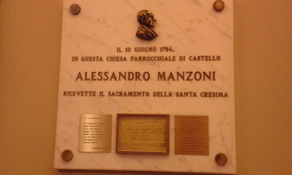 Targa commemorativa ad Alessandro Manzoni