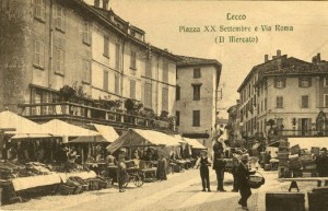 Mercato in piazza XX Settembre, Lecco, Inizio Novecento