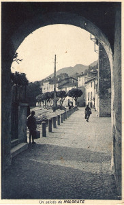 Lungolago di Malgrate visto dal portico della filanda Stabilini, Inizio Novecento