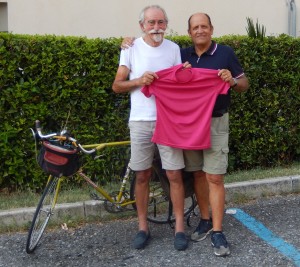 ciclisti fila indiana - maglia rosa, Adriano Aldeghi - Angelo Fontana